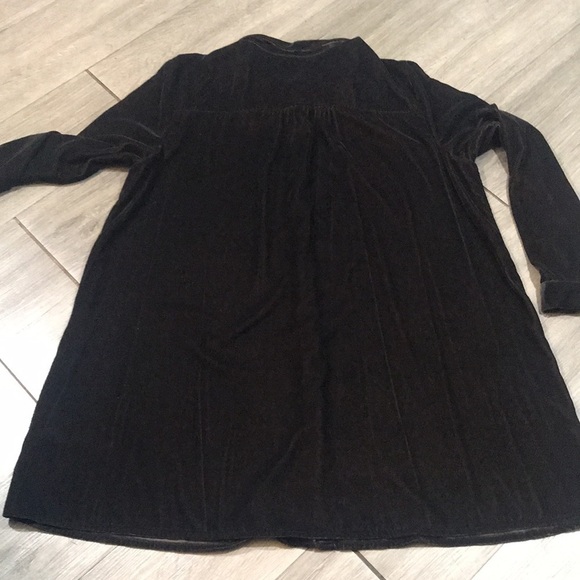 J.Jill Brown Velvet Button Front Long Sleeve Tunic         Size M - Picture 8 of 11